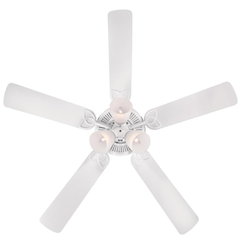 52'' Ceiling Fan with LED Lights, White
