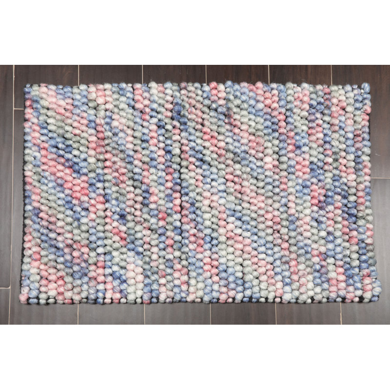 Tapis oriental en polyester 2 pi x 3 pi rose / mauve / vert / bleu