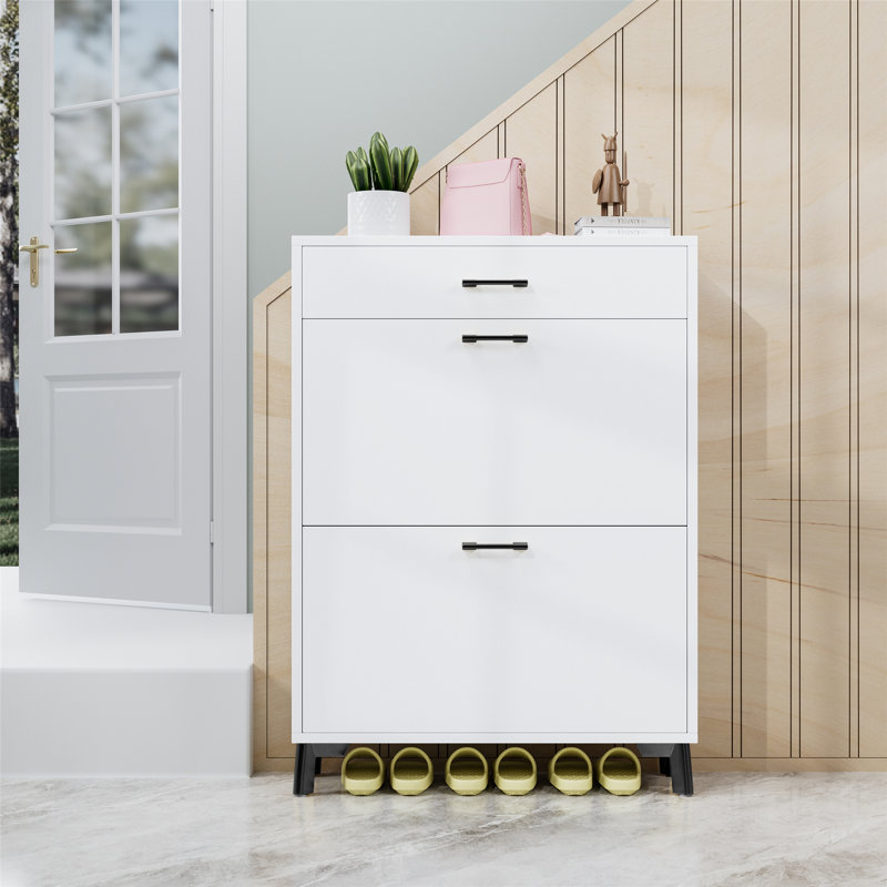 Shoe Storage Cabinet For Entryway, White