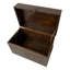Grand coffre brun antique colonial
