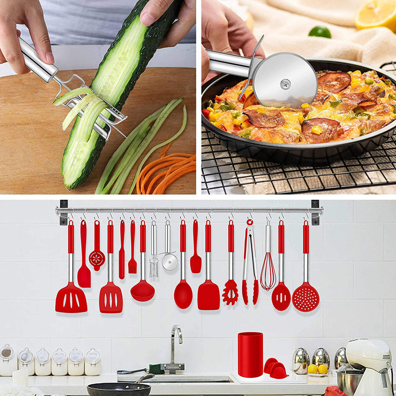 Ensemble d'ustensiles de cuisine, Rouge