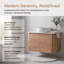 Meuble-lavabo flottant 30 po avec lavabo vasque en marbre veiné doré et 2 portes en chêne imitation à fermeture en douceur