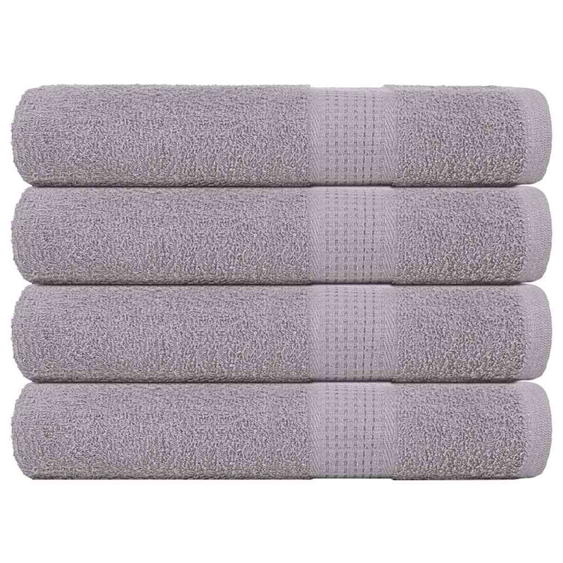 Sawiki 100% Cotton Bath Towels, Grey, Bath Towel - 4 Pack