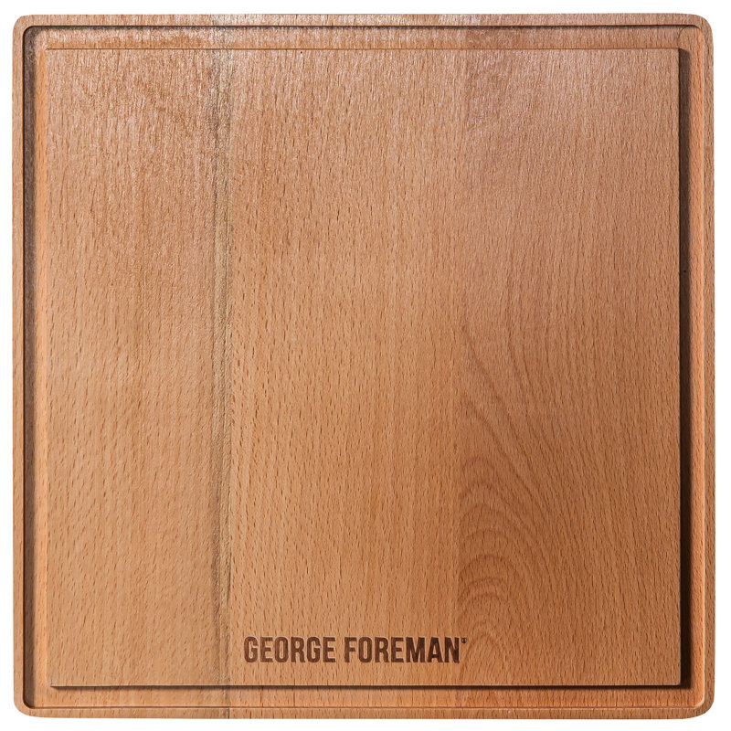 George Foreman GFDSGP01 Dual-Sided Griddle Plate with Beech Tray Black