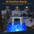12 Packs 12LED Solar Tiki Torches with Flickering Flame, Auto On/Off,Blue