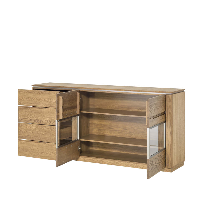 Montenegro Solid + Manufactured Oak Wood 2-Door 4-Drawer Combi Chest