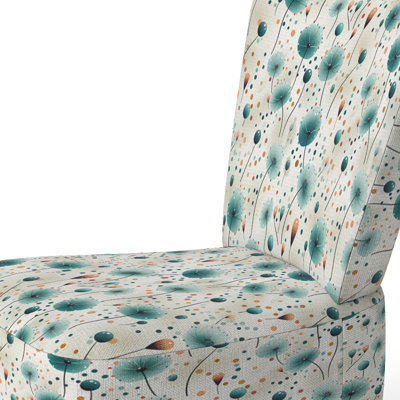 Dreams Polka Dots Pattern - Upholstered Modern Side Chair, Blue Accent Chair