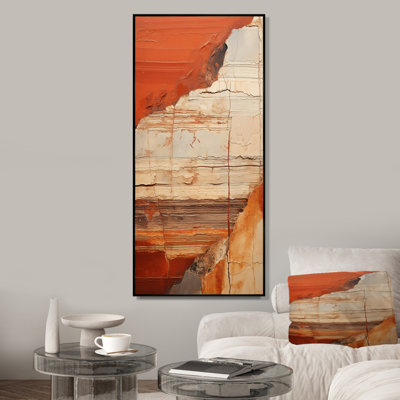 Earth Minimalist Fossils I - Abstract Collages, art mural
