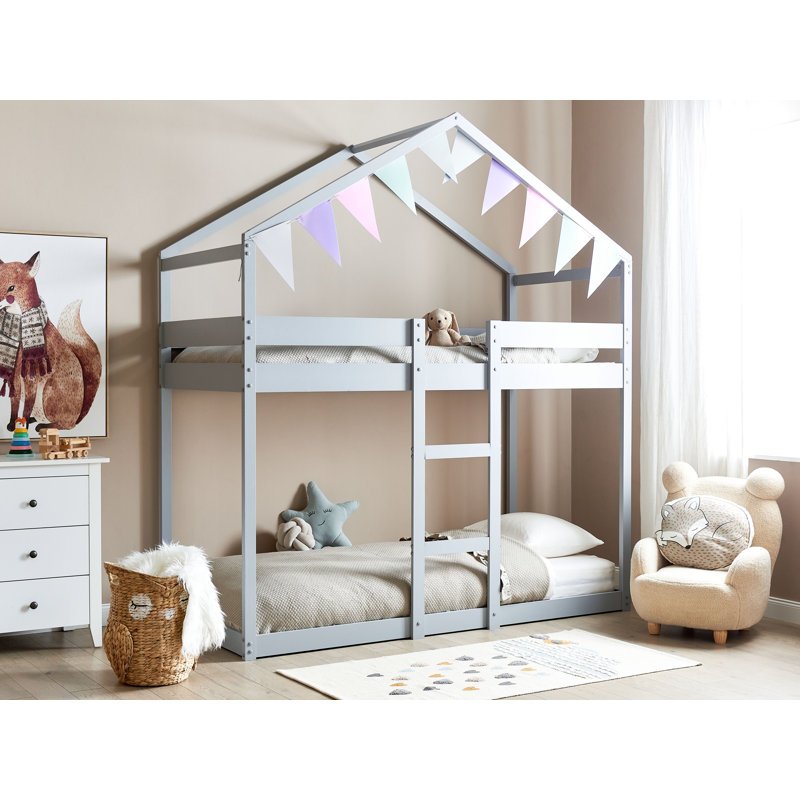 Flandria Solid Wood Bed, Grey