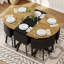 Ensembles de table de salle à manger modernes en bois durable et en métal noir pour les espaces compacts