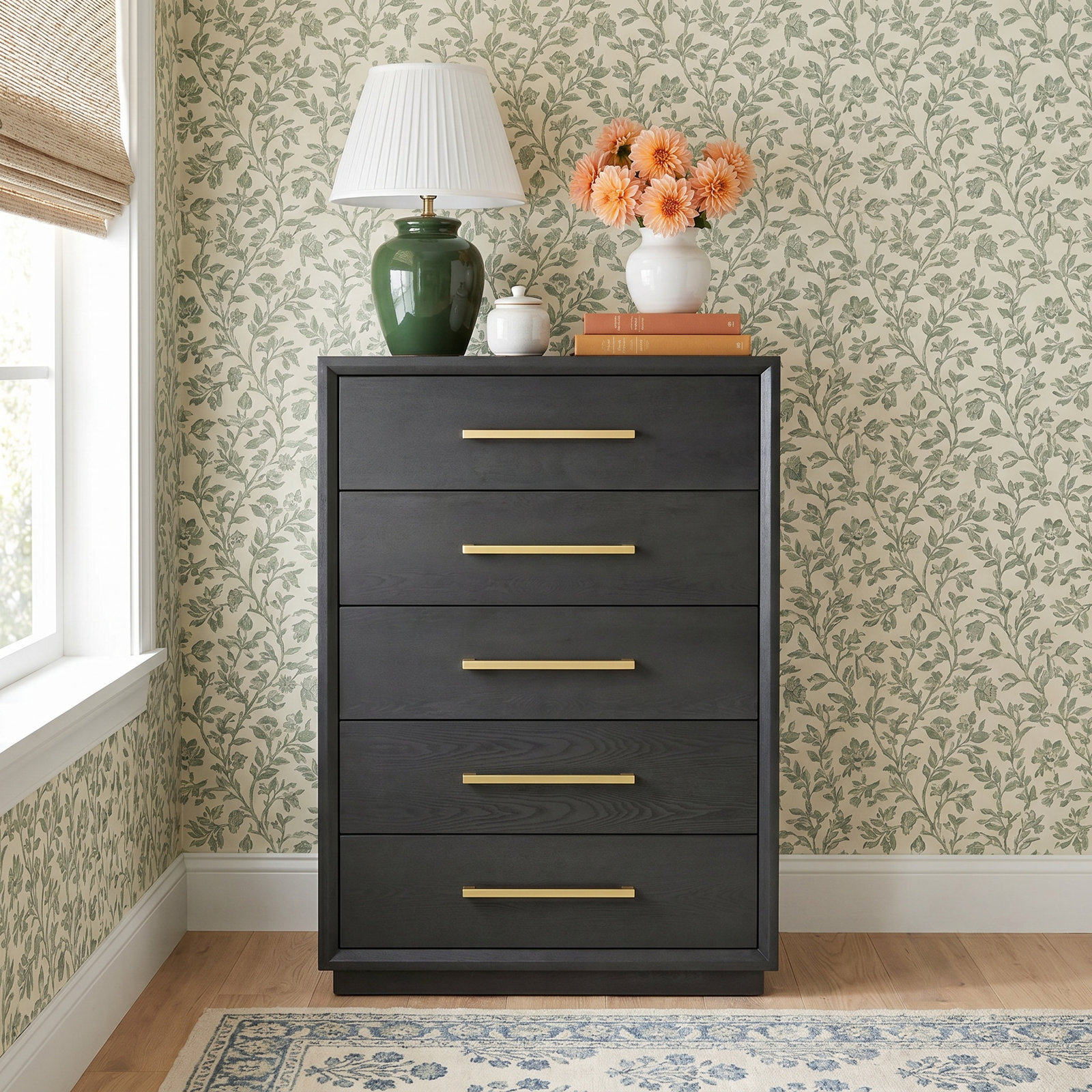 Langley 5 Drawer 35.98" W Chest, Gray