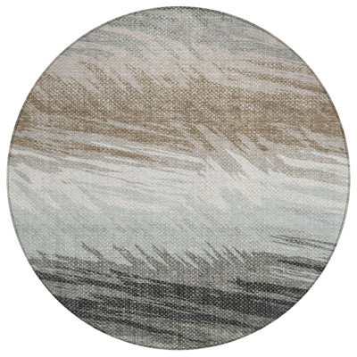 Machine Washable Indoor/Outdoor Houtz ACN2272 Stripes Rug