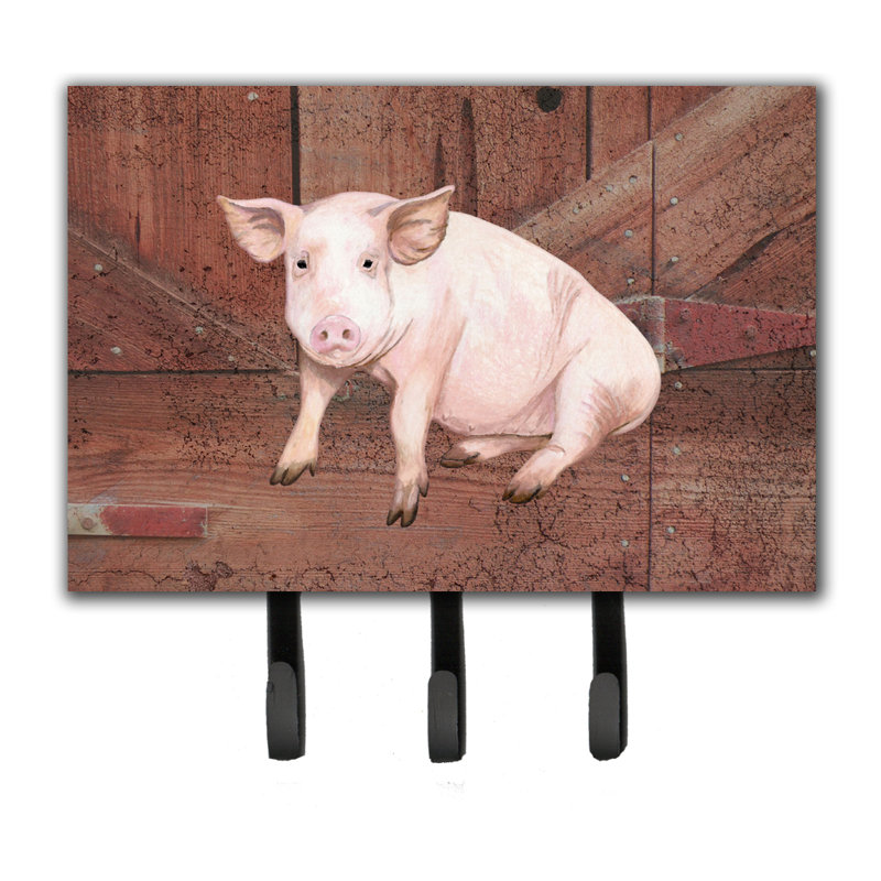 Porte-laisse de porte de grange et crochet à clé porc