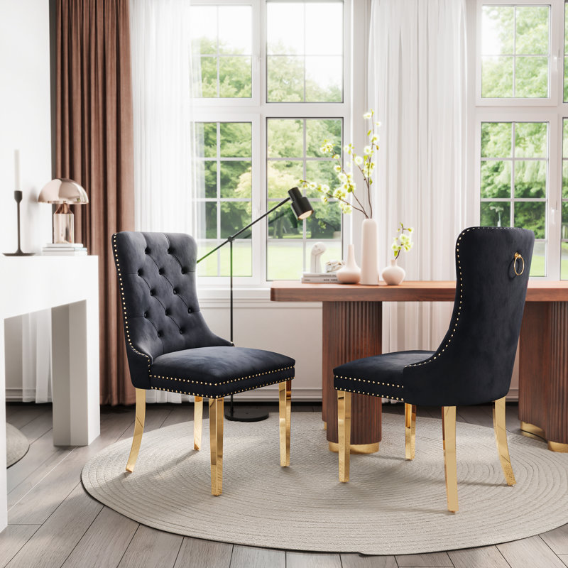 Chaise Parsons, Doré, Noir