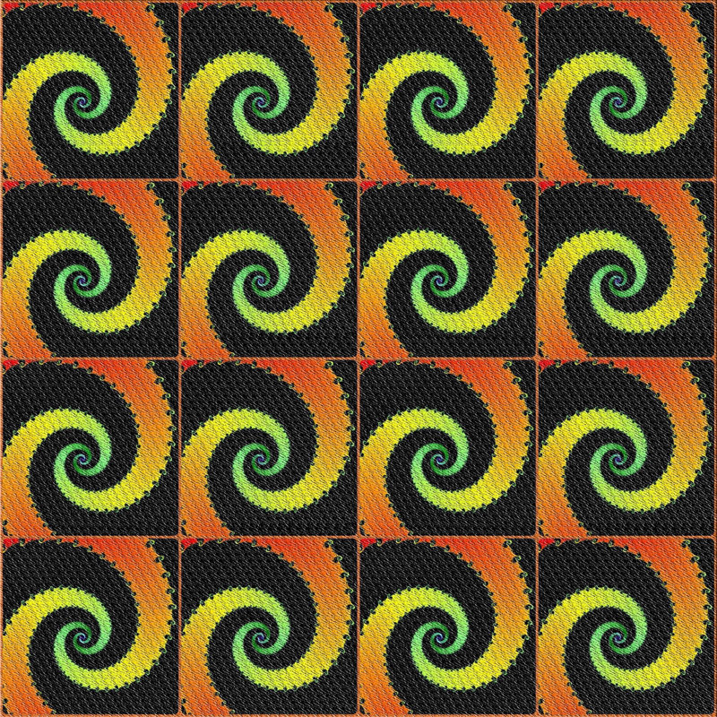 Tapis décoratif orange abstraite, Carré 7 pi