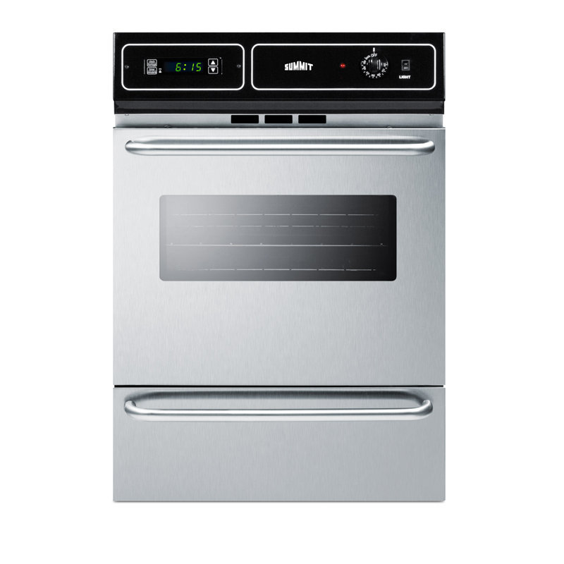 Summit Appliance 24" 2.92 Cubic Feet Electric Wall Oven with Soft Close Door, Stainless Steel