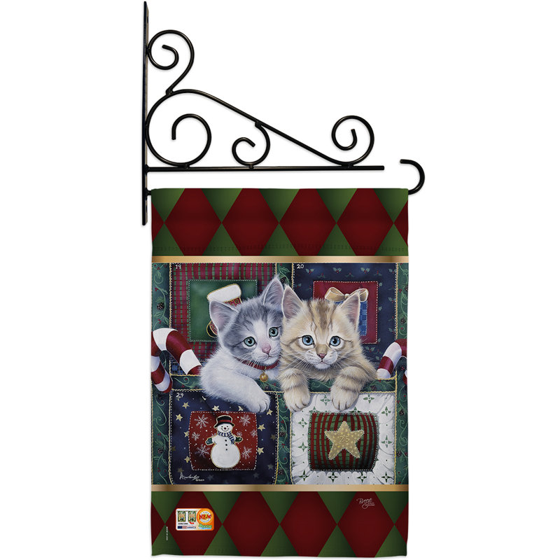 Calendrier chatons 2 faces en polyester 19 x 13 po Ensemble de drapeaux