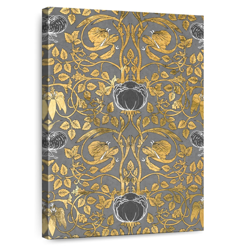 Kerner Gold Floral Vines, 48" H x 32" W
