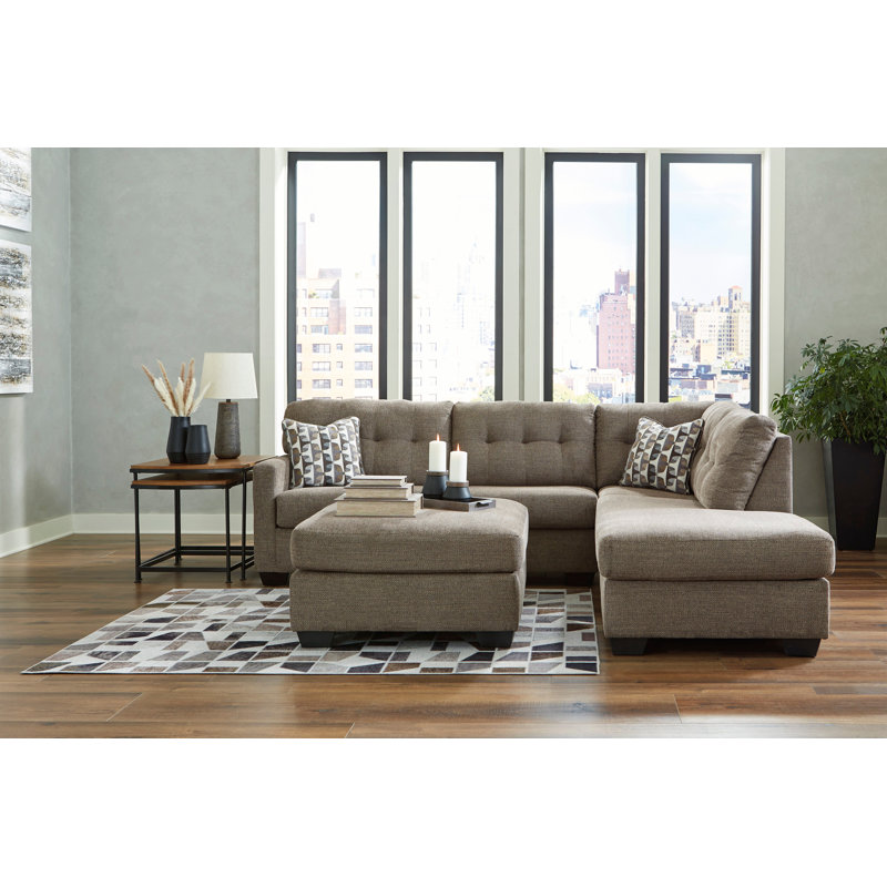 Laylind Upholstered L-Shaped Sectional, Gray 100% Polyester, Left Hand Facing