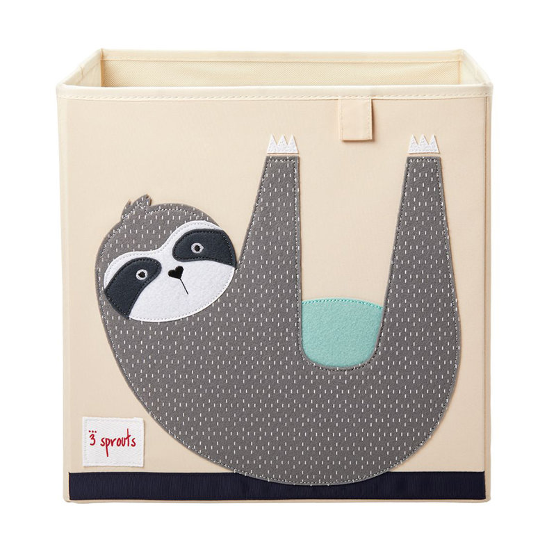 3 Sprouts - Toy Storage Cube for Baby and Kids - Sloth