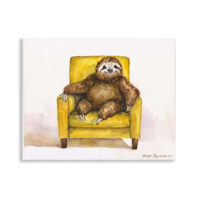 «Happy Sloth Relaxing on Fauteuil», plaque par George Dyachenko