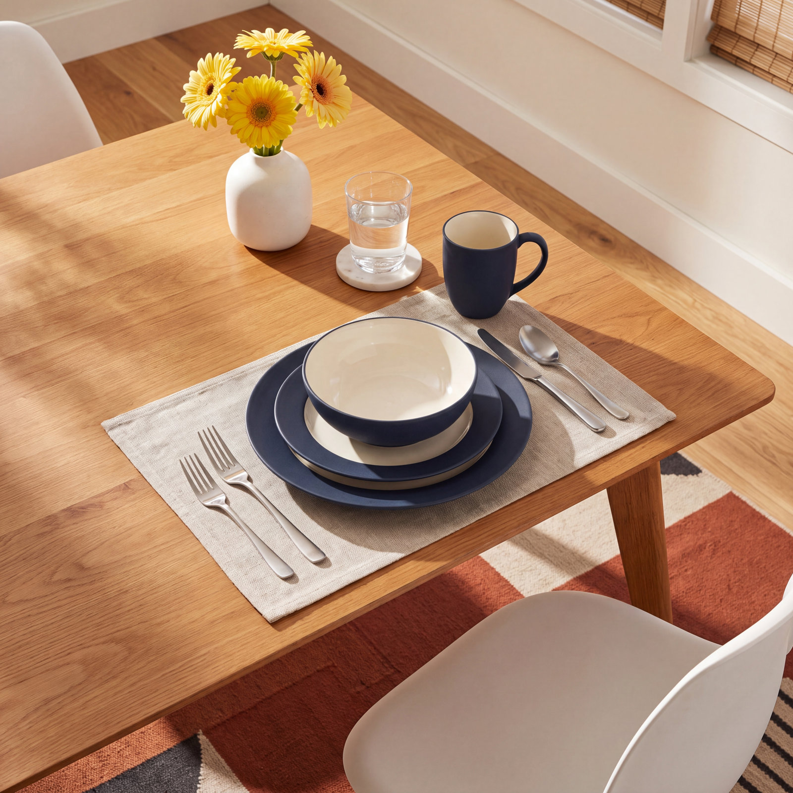 Noritake Colorwave 16-Piece Rim Dinnerware Set, Service for 4, Navy