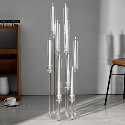 4 pièces 10 supports de chandelles transparentes pour les décorations de mariage