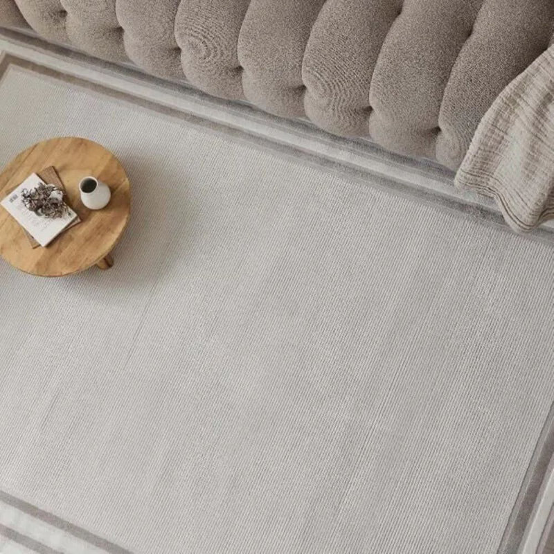 Carmel Modern Bordered Cream/Beige Area Rug, Rectangle 120 x 170 cm