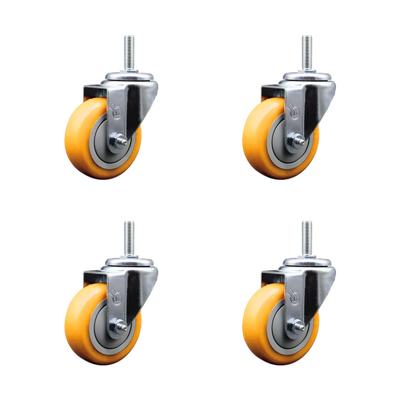 3,5 pouces_Moteur pivotant sur roulettes 3/4 po, Jaune