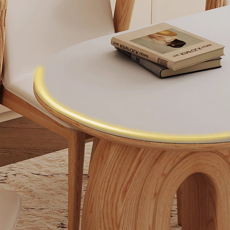 Table de salle à manger en rondins et crème, H 29,52 po x L 70,86 po x l 31,49 po