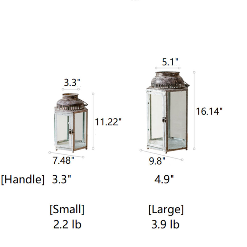 Wall Lantern, 16.14" H x 9.8" W x 9.8" D