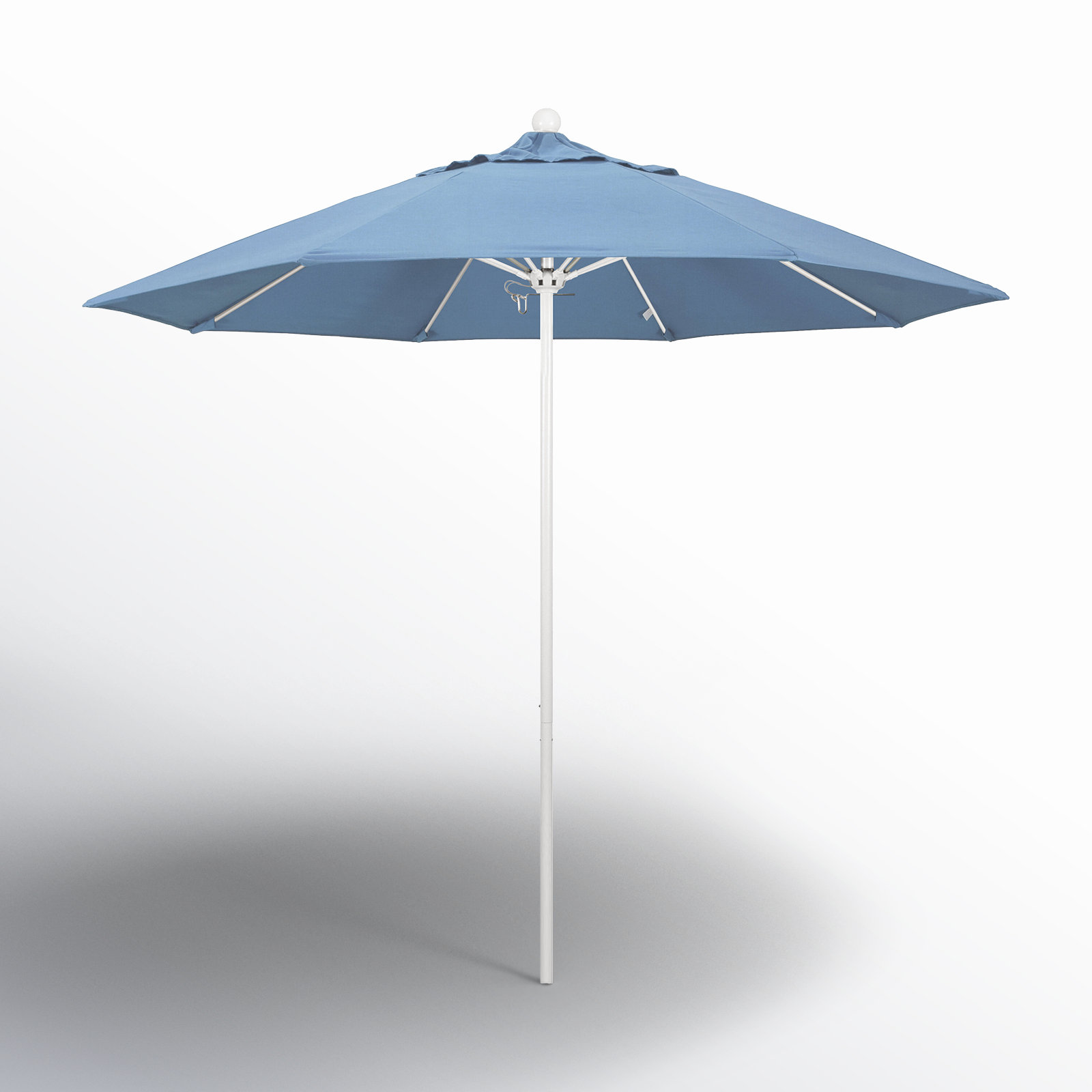 Maria 108'' Sunbrella® Outdoor Umbrella, Canvas Air Blue Sunbrella® Canvas, White