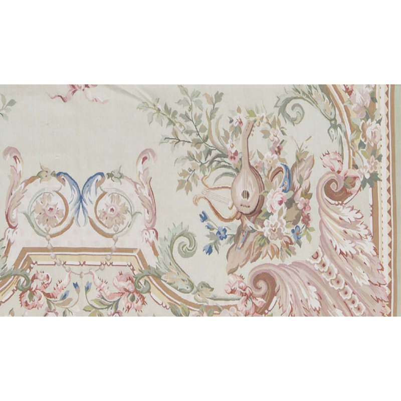 Aubusson Hand Knotted Wool Oriental Area Rug