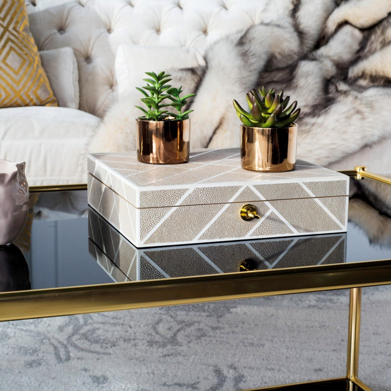 Boîte avec trou pour clé, Beige