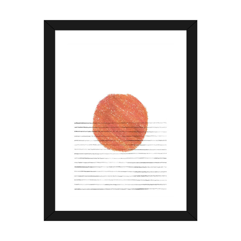 Terracotta Sunset - reproduction d'art, H 24 po x l 16 po x P 1 po, Blanc, Papier encadré noir