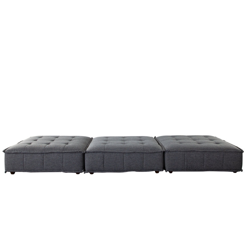 Platform Upholstered Sectional Symmetrical, Gray 100% Polyester