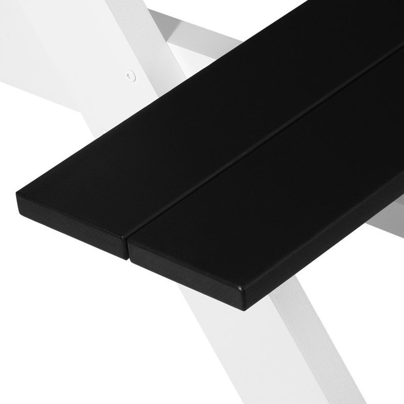 Table de pique-nique d'extérieur 70 po, Noir