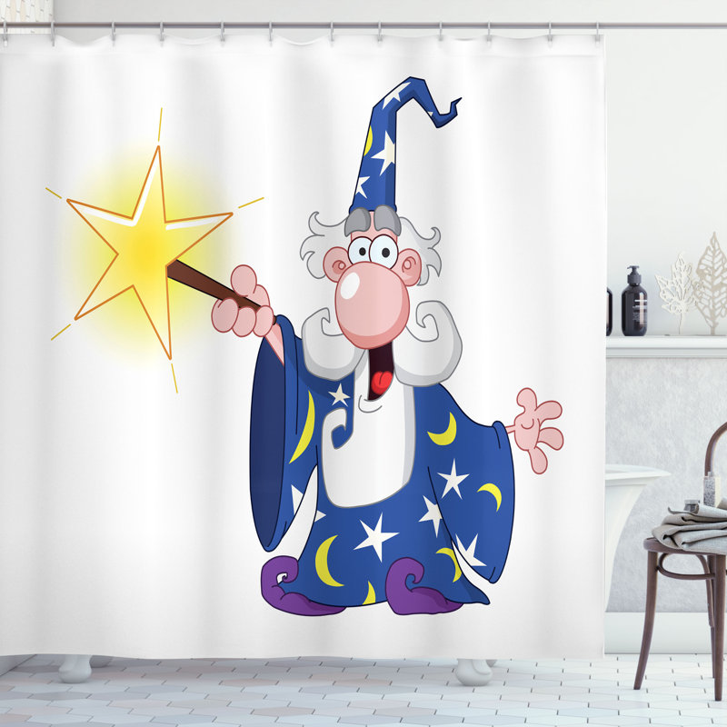 Dakota Fields Wizard Shower Curtain Crazy Mage Spell Multicolor, 70"H x 69"W