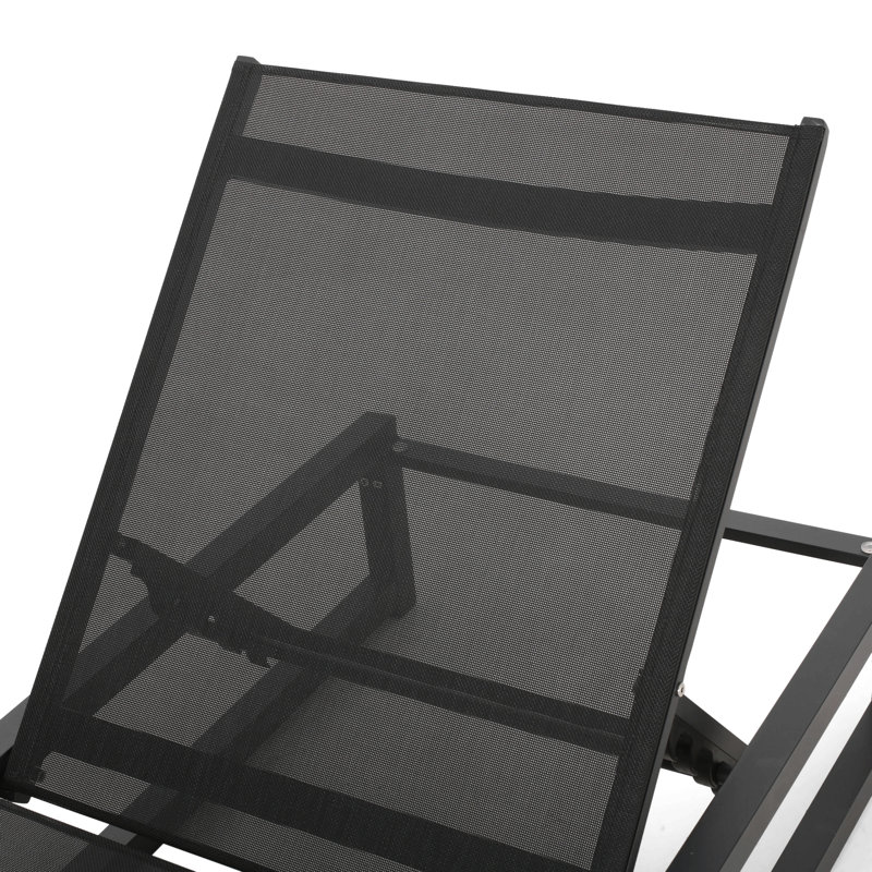 VENICE OUTDOOR CHAISE LOUNGE CHAIR PATIO, Black