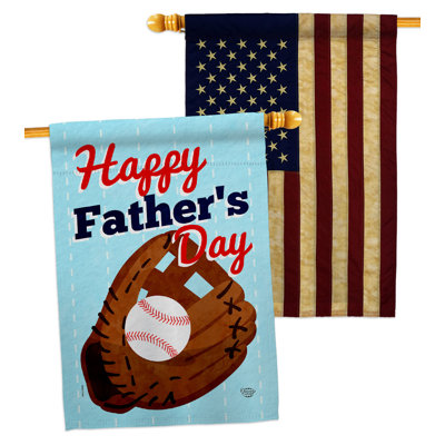 Double Sided 40'' H x 28'' W Polyester Father's Day House Flag