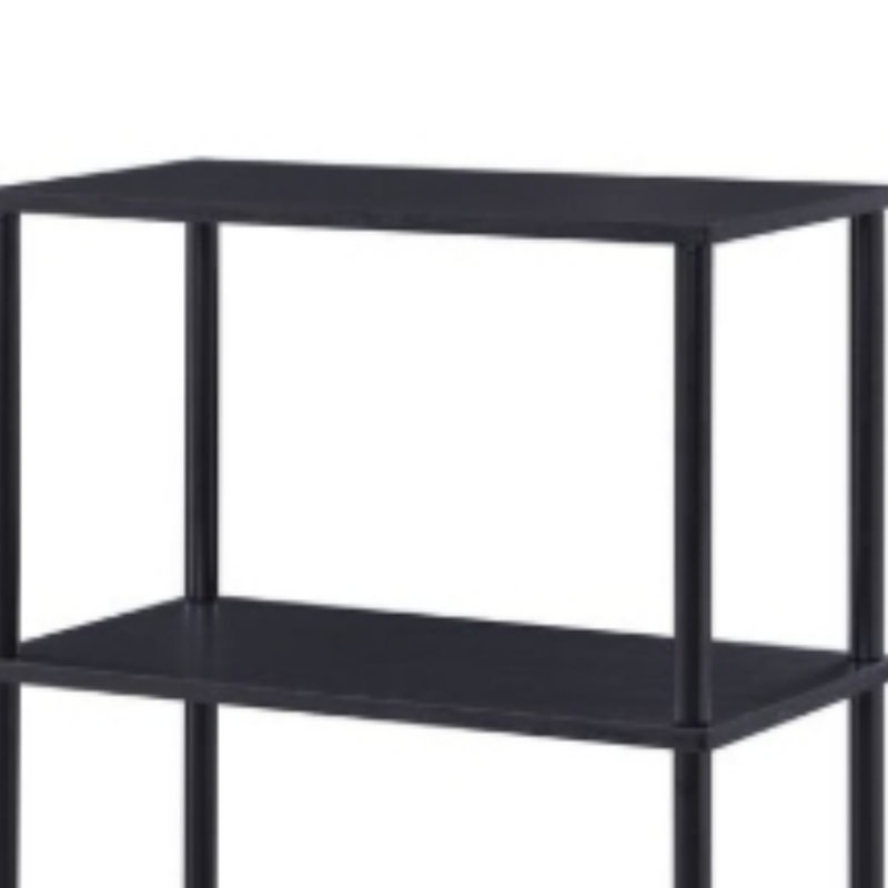 Tennos Rectangular Bookshelf, Black, (4 Shelves) 44" H x 24" W x 12" D