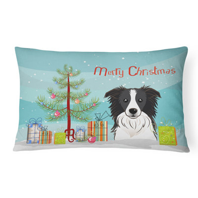  Coussin décoratif intérieur / extérieur Christmas Tree and Border Collie