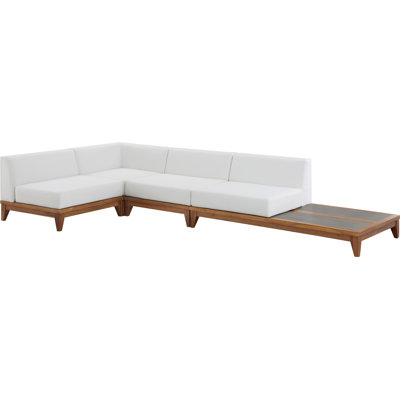 Rio 128.5" Wide Outdoor Left Hand Facing Patio Sectional with Cushions