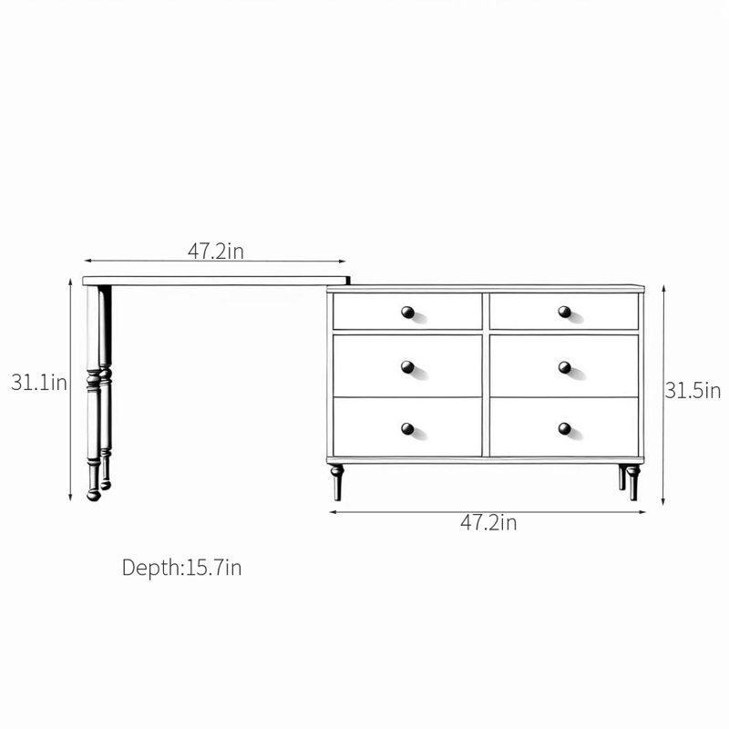 Vintage Bedroom Multi-Function Dresser