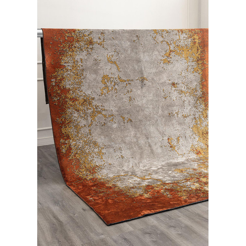 Rapture Abstract Area Rug in Beige, Rectangle 7'10" x 11'2"