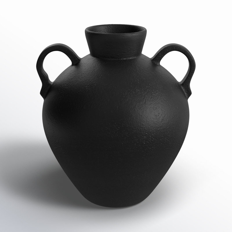 Sagebrook Home Acala Terracotta Vase: Timeless Handcrafted Decor Accent Piece, Textured Black