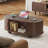 Coffee Table With Storage And 360° Sliding Doors, Walnut