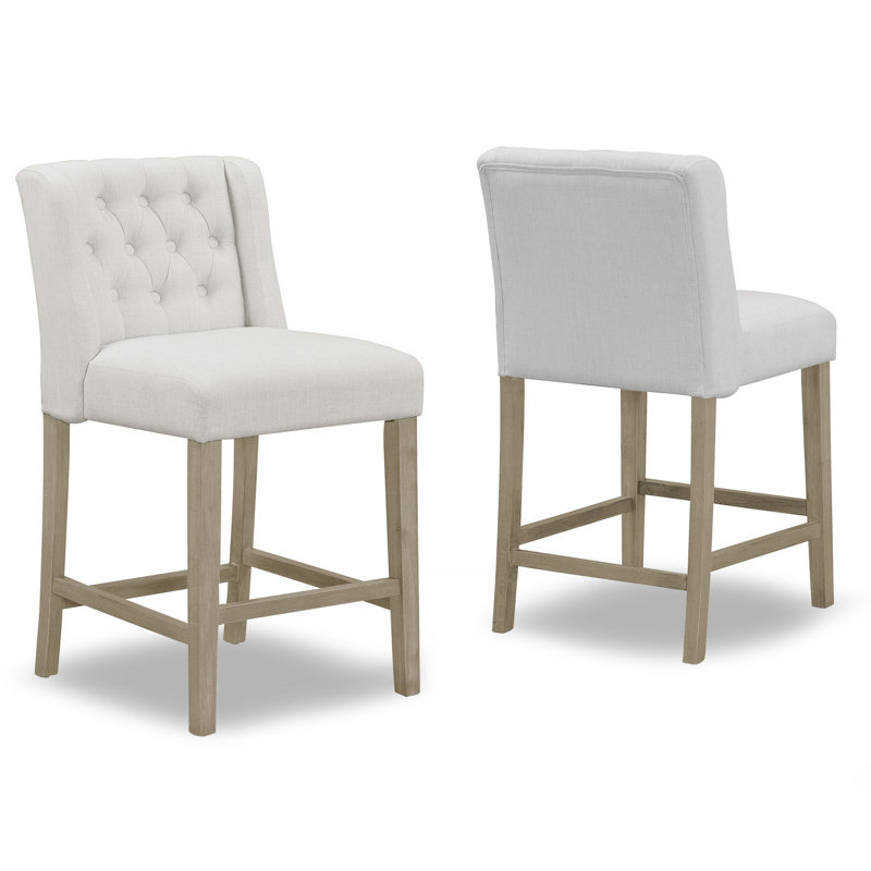 Tabouret de bar et de comptoir Reia, Naturel, Beige, Tabouret de comptoir (siège d'une hauteur de 25,2