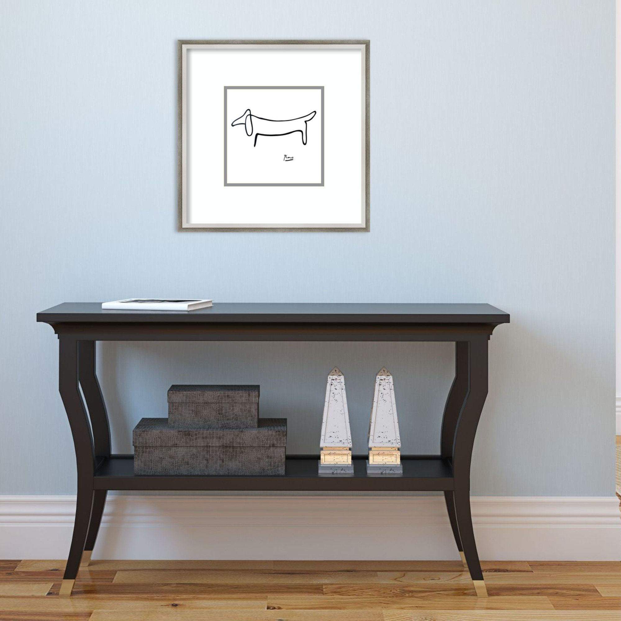 Le Chien (The Dog) by Pablo Picasso, 16" H x 16" W, Polished Brass Gold