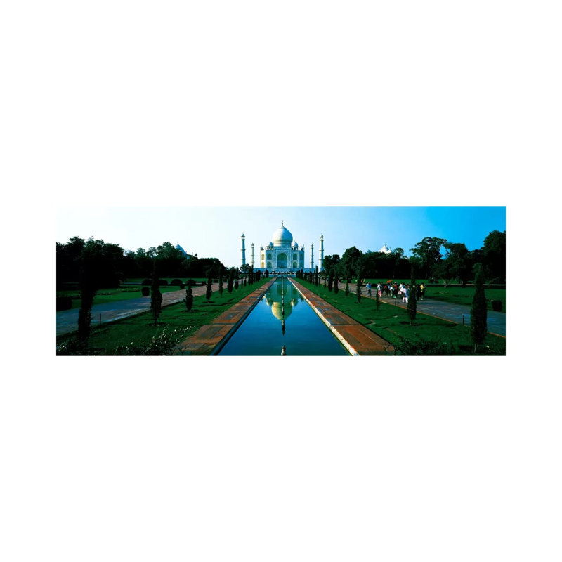 Taj Mahal Agra India by Panoramic Images - Wrapped Canvas Panoramic Print, 30.48 cm H x 91.44 cm W x 1.91 cm D